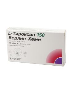 L-Thyroxin - ლ-თიროქსინი 150მკგ 100 ტაბლეტი 