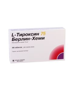 L-Thyroxin - ლ-თიროქსინი 75მკგ 100 ტაბლეტი 