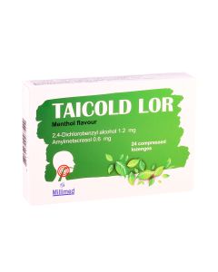 TaiCold lor - ტაიქოლდ ლორი მენთოლი 24 საწუწნი ტაბლეტი