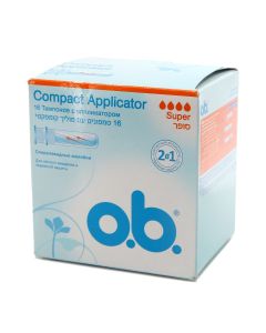 o.b. - ო.ბი. ტამპონი აპლიკატორით სუპერი 16 ცალი 6363