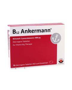 B12 Ankermann  - B12 ანკერმანი 1000მკგ 50 ტაბლეტი